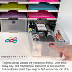 Desktop Organizer 12 Letter Tray Sorter Plus Riser Storage Base & 3 Storage Drawers - Ultimate Office TierDrop Desktop Organizer Stores All of Your Documents & Supplies in One Compact Modular System