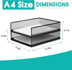 AZFUNN Wire Mesh Letter Trays Paper Tray Desk File Organizer, 2 Pack Stackable Metal Front-Load Documents Tray for Office Supplies File (Lengthways)