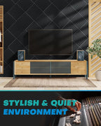 Knightsacoustic 96 Pack Sound Proof Foam Panels for Walls, 1 X 12 X 12 Inches Acoustic Foam Panels, High Density Acoustic Panels Sound Absorbing, Black Noise Cancelling Studio Wedges(NOT ADHESIVE)