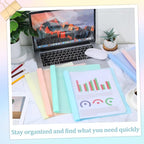24 PCS Pastel Plastic Report Covers with 3 Prongs Clear Front Presentation Folders 3 Prong Folders for Resume Portfolio Document Report Letter Proposal School Classroom Office Supplies (Pastel)