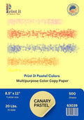Printit Colors Multipurpose Paper, 20 lbs., 8.5" x 11", Canary-Yellow, 500 Sheets/Ream – Premium Colored Copy Paper for Printing, School, and Office Use
