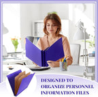 Skyygemm 60 Pcs Classification Folders Letter Size, 2 Divider Pressboard File Folders with 3. 5 Inch Expansion, 2 Prongs Fastener, Heavy Duty Office File Organizers for Teachers, Medical (Purple)
