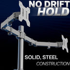 VIVO Dual Monitor Desk Mount, Heavy Duty Fully Adjustable Steel Stand, Holds 2 Computer Screens up to 30 inches and Max 22lbs Each, Gray Color, STAND-V002-GY
