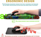 Hokafenle Ergonomic Mouse Pad Wrist Support with Massage Design, Wrist Rest Pain Relief Mousepad with Memory Foam&Non-Slip PU Base, Mouse Pads for Wireless Mouse & Desk(12x8 inch,Vangogh Iris Flower)