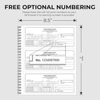 Custom 8.5" x 7" (3 Per Page) Carbonless NCR Books in 2-Part Duplicate Invoices, Receipts, Work Orders, Sales Orders, Purchase Orders, Estimates, Quote Forms with Your Company/Business Name (150 Sets)