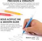 Grabie 12Colors Acrylic Gel Pens&Coloring Book, Medium Point Colored Gel Pens, Acrylic Gel Ink Pen Assorted Colored for Drawing, Note Taking, Bold&Bright Coloring Kit, Set of 12 (Summer Colors)