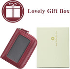 GOIACII Small Genuine Leather Wallet for Women, RFID Blocking Credit Card Holder Wallet