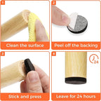 Felt Furniture Pads 120 PCS, Non Slip Self Adhesive Felt Pads Chair Leg Floor Protectors for Furniture Feet Wood Hardwood Floors, 1 inch Round, Black