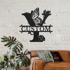 Personalized Custom Letter Name metal Signs,Custom Black Letter Monogram Wall Art Decor,Metal Signs Plaques Outdoor wall Decorative Signage (Y)