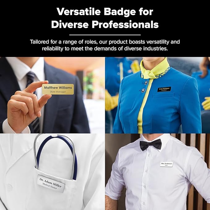 Custom Engraved Name Tags, Magnetic White Name Tags, Personalized Name Tags, 1x3 Inches, Durable Engravable Impact Material, Made in The USA by My Sign Center