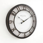 Presentime & Co 10" Farmhouse Series Wall Clock, Vintage Style, Retro Clock, Silent no Ticking, Oil Rubbed Bronze Finish