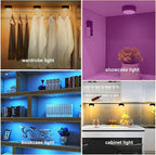 Battery Operated Puck Lights with Remote LED Under Cabinet Lighting Wireless Stick on Lights Color Changing Timer Tap Lights for Cabinets Shelves Closets Display Case - 2Pack Black