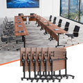 Conference Table,55.1''Folding Conference Room Table for 4-12 People,Mobile Flip Top MeetingTraining Table with Different Coulor and Styles for Offices, Classrooms,Meeting Room (6, 47.2''D)
