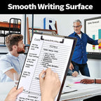 Sooez Plastic Clipboard with Pen Holder, [10% Thicker] Clip Boards 8.5x11 with Low Profile Clip, Cute Hanging Clipboard, Standard Letter Size A4 for Women Kid Teacher, Office & School Supplies, Clear