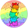 IMAYONDIA Funny Cute Cat Round Mouse Pad Small, Animal Mouse Pads for Desk, Sweet Colorful Watercolor Cat Circular Mousepad for Kids Girls, Non-Slip Rubber Base Mini Mouse Mat for Laptop