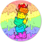 IMAYONDIA Funny Cute Cat Round Mouse Pad Small, Animal Mouse Pads for Desk, Sweet Colorful Watercolor Cat Circular Mousepad for Kids Girls, Non-Slip Rubber Base Mini Mouse Mat for Laptop