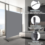 Room Divider Single Panel Privacy Screen, 71''x72''H Large Divider for Room Separation, Thickened Fabric 6FT Room Divider Wall Screen for Bedroom Office School, Portable Partition Room Dividers, Grey