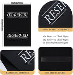 12 Pcs Reserved Seating Signs Reserved Chair Sign Printed Placeholder for Church Pew, Wedding, Party Events (Gold and White, 12 Pcs)