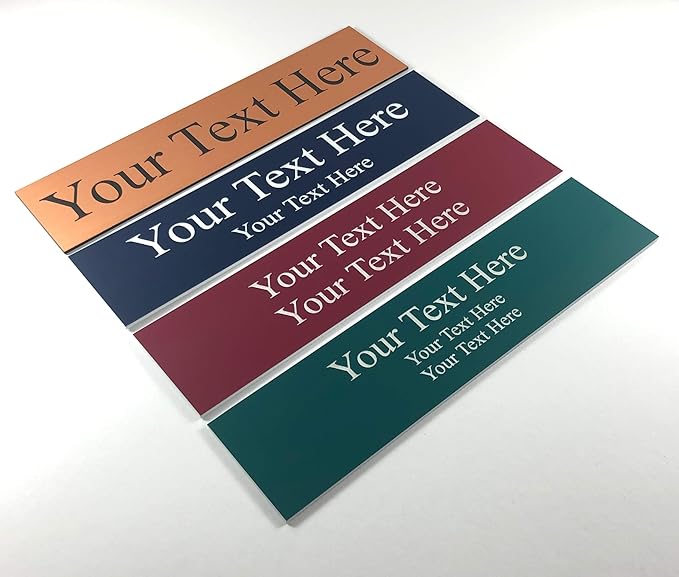 Office Desk Name Plate or Wall/Door Sign - 2x8 or 2x10 - Laser Engraved Sign - CUSTOMIZE. Holder available. Available in 21 colors and 17 fonts. Great gift idea - 1 Tag