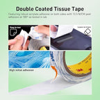 Double Sided Tape 9448A 3/4" x 33Ft Pack of 2 Made of 3M Super Sticky Adhesive Tape Ultra Thin Translucent Tissue Tape for Laptop Cell Phone Repairs Arts Crafts