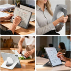 Nillkin Adhesive Tablet Stand, 0.14 inch Invisible Slim iPad Holder, Stepless Adjustable Stand, Built-in Back Magnets, Compatible with Tablets Up to 10.4-13.2 inch, Grey