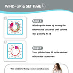 Visual Timer 7.5 inch; 60 Minute 1 Hour Countdown Timer for Kids Classroom Home Office Meeting, Mechanical Countdown Clock for Exam Time Management Magnetic, Sky Blue with Colorful Disc White Knob