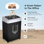 Bonsaii 15-Sheet Cross-Cut Paper Shredder, Heavy-Duty Office Use, 35-Min Continuous Runtime, P-4 Security Level, Anti-Jam, Shreds CDs & Cards, 4.8-Gallon Pullout Wastebasket