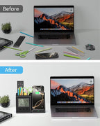 Multifunctional Pen Holder and Organizer for Desk with Wireless Charger, Digital Indoor Thermometer and Humidity Gauge, Home Office Organizers and Storage (Battery Included)