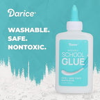 Darice Washable School Glue 4oz - 48 -Pack White Liquid Glues for Kids - Extra-Strong Great for Slime, Arts and Crafts - Back to School Supplies Glue Bottle with Adjustable Twist Closure