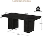 Tribesigns 63 Inch Executive Desk, Modern Office Computer Desk with Heavy Duty Double Pedestal, Large Study Writing Table Business Furniture for Home Office, Black