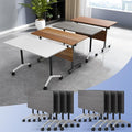 Conference Table Flip Top Mobile Conference Room Tables,Folding Conference Table with Wheels,Large Meeting Training Seminar Table Saving Space for Office Classroom(8C,47.2'')