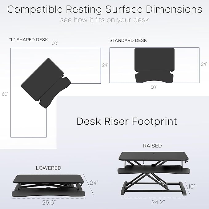 VIVO 26 inch Desk Converter, K Series, Height Adjustable Sit to Stand Riser, Dual Monitor and Laptop Workstation with Keyboard Tray, White, DESK-V026KW