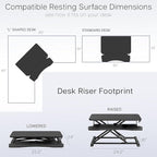 VIVO 26 inch Desk Converter, K Series, Height Adjustable Sit to Stand Riser, Dual Monitor and Laptop Workstation with Keyboard Tray, Dark Walnut Top, Black Frame, DESK-V026KA