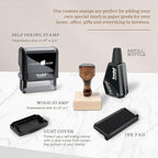 Address Stamp - Custom Stamps for Mailing I Create Personalized Name and Return Address I Up to 3 Lines of Text I Includes Ink Color Options I Self Inking and Wooden Rubber Stamp Options (Print Font)