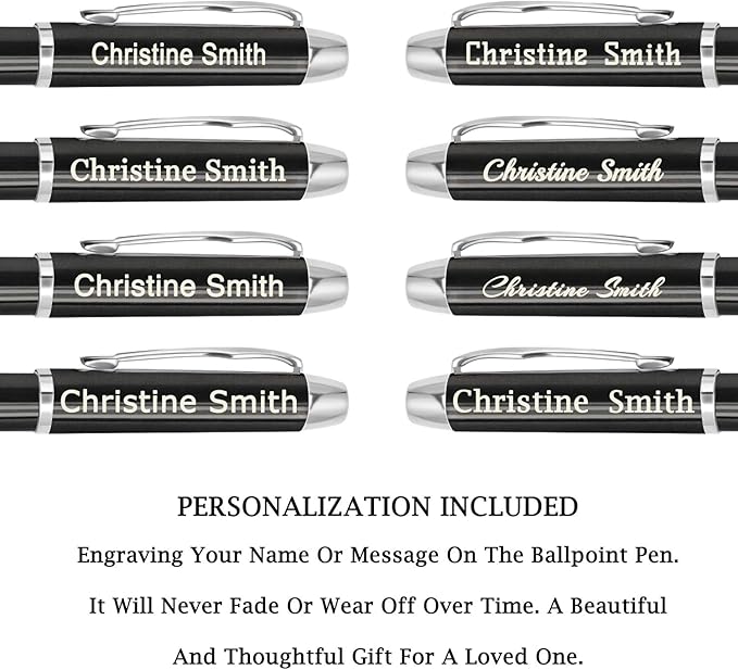 Amlion Personalized Pens Custom Engraved Pen with Name, Refillable Medium Refill, Personalized Gifts for Men Women