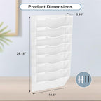 EASEPRES 8 Pocket Mesh Hanging Wall File Organizer, Wall Mounted Mail Paper Document Folder Holder, Clipboard Storage Organization Magazine Rack with Nametag Label for Office Home School, White