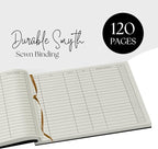 Officewerks Visitors Register & Guest Book, 120 Pages, 8 7/8" X 7", Black Hardbound Cover, Durable Smyth Sewn Binding