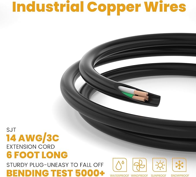 12 Outlet Long Power Strip Surge Protector with 2100 Joules, 3FT Power Cord, Wide Spaced Outlet Power Bar, Overload Protection Switch, Industrial Heavy Duty for Work Bench, Shop, Garage (Black)