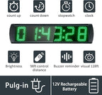 Large LED Display Digital Race Timer with Battery,Function-Countdown/Up/Time Clock, Remote Control, Tripod Stand and Adjustable Brightness for Sports Events, Races, Meetings, Presentations