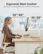 monTEK Single Monitor Arm with USB A/C, Ultrawide Monitor Stand for 17 to 57 Inch Curved Screen, Holds 59.4 lbs, Adjustable Gas Spring Arm, 75/100 VESA Mount, Clamp & Grommet Desk Mount, White