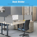 Desk Divider 4 Pcs Desk Privacy Panel 47.2''L x 15.8W'' Office Partitions Grey Acrylic Panel Pack of 4 Desk Divider Partition with Adjustable Universal Base Brand: Yeaborn