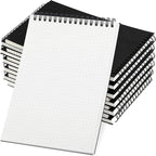 Engrowtic Dot Grid Notebook Top Spiral Notebook A5 Size Bullet Dotted Paper Hardcover Dot Journal 8.3''x 5.8'' 140 Pages Spiral Notepads for Sketching Drawing Writing School Office(Black,6 Pcs)