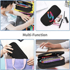 Pazacon Cute Initial Pencil Case for Kids Students, Large Capacity Pencil Pouch for Boys Girls, Letter Design Pencil Box Pen Bag Office Stationery Organizer, Rainbow Letter Y