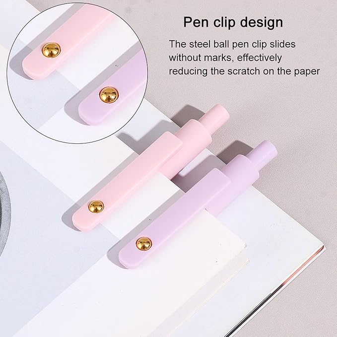 ITAWIXS Gel Pens, 6 Pcs 0.5mm Quick Dry Black Ink Pens Fine Point Smooth Writing Pens, Cute Office School Supplies Gifts for Women