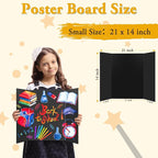 AKONEGE 3PCS Small Trifold Poster Board, 21 x 14 Inches Black Corrugated Cardboards Mini Tri Fold Poster Boards for School Projects, Science Fair, Business Presentations, Exhibitions, Event Display