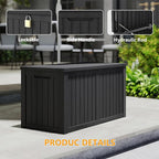 Yardgrace 180 Gallon Outdoor Storage Box Waterproof, Resin Deck Boxes with Lockable Lid & UV-Resistant for Patio, Pool, Garden Furniture Cushions & Accessories, Black