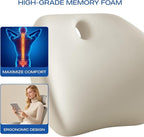 Skechers Lumbar Support Pillow for Office Chair,Memory Foam Lumbar Pillow,Lower Back Pain Relief Lumbar Pillow,Ergonomic Design Back Support Pillow for Office Chair,Car,Home,Travel,Gray