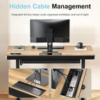 ERGO COLLECT Electric Standing Desk 48 Inch - One-Piece Desktop with Drawer, Cable Management, Wireless Charging & USB Port, Quiet Motor - for Home Office, Walnut