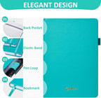 Comkiso Address Book with Individual Alphabetical Tabs Laminated, Large Print Address Book with 468 Wide Lining Entry Spaces, Change of Address Labels, Hardcover Address Book 5.7 x 8.5" - Aquamarine