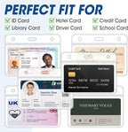 100 Pcs Horizontal Badge Holders, Extra Thick ID Card Name Tag Badge Holder with Resealable Zip, Waterproof ID Badge Holder